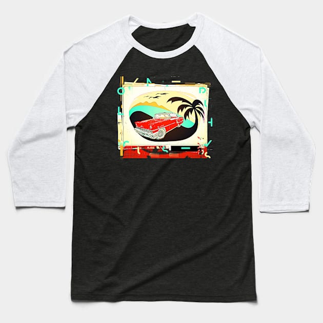 Antique Car Poster Baseball T-Shirt by remixer2020